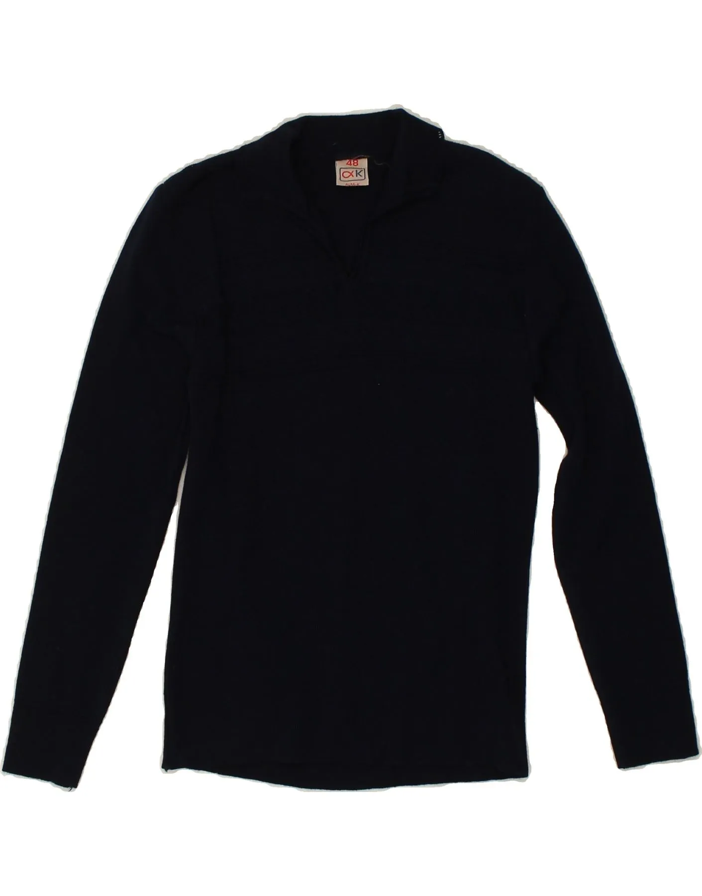 ALFA Womens Slim Fit Polo Neck Jumper Sweater IT 48 XL Navy Blue