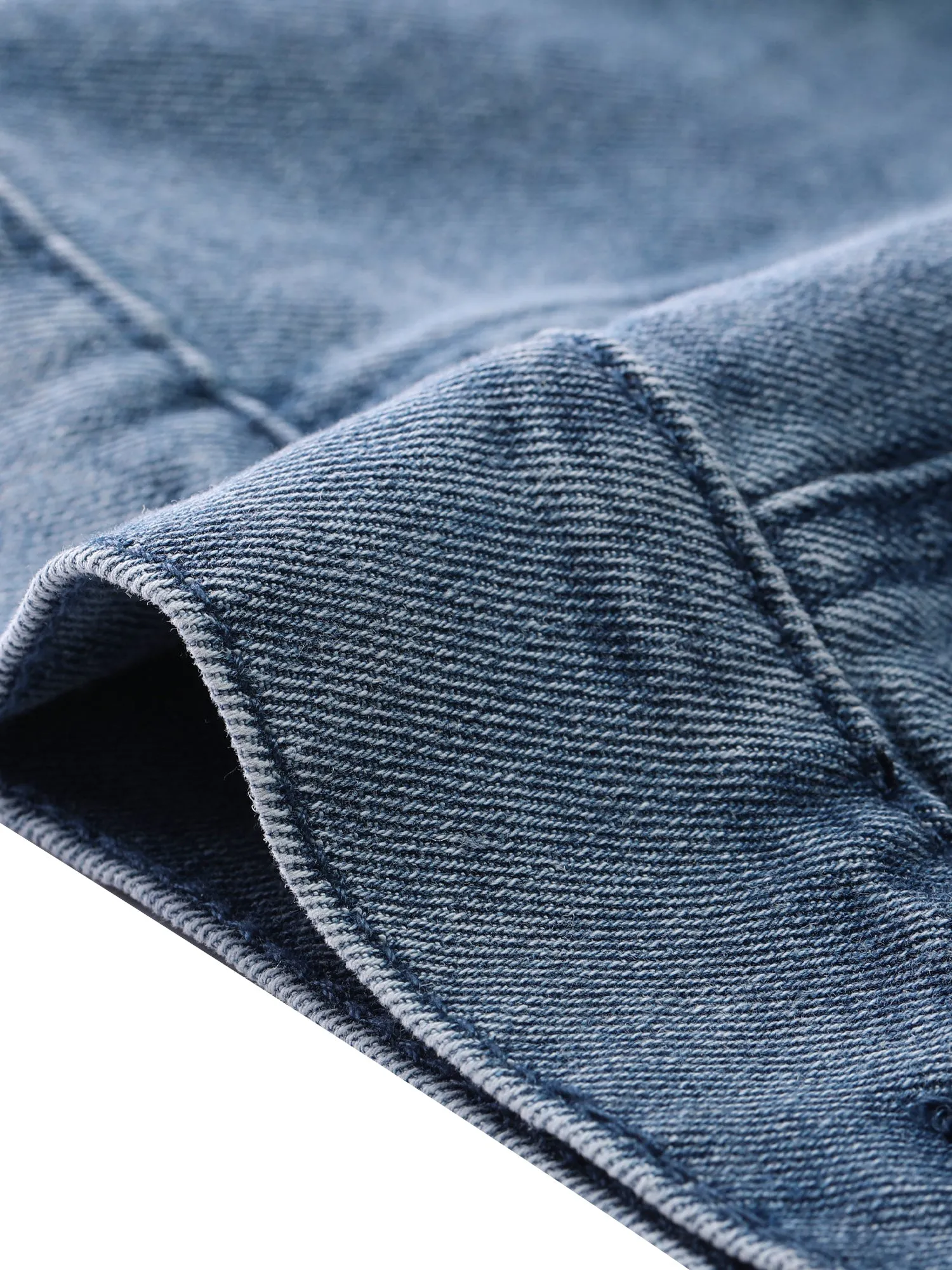 Casual Short Puff Sleeves Button-Down Jean Denim Jacket