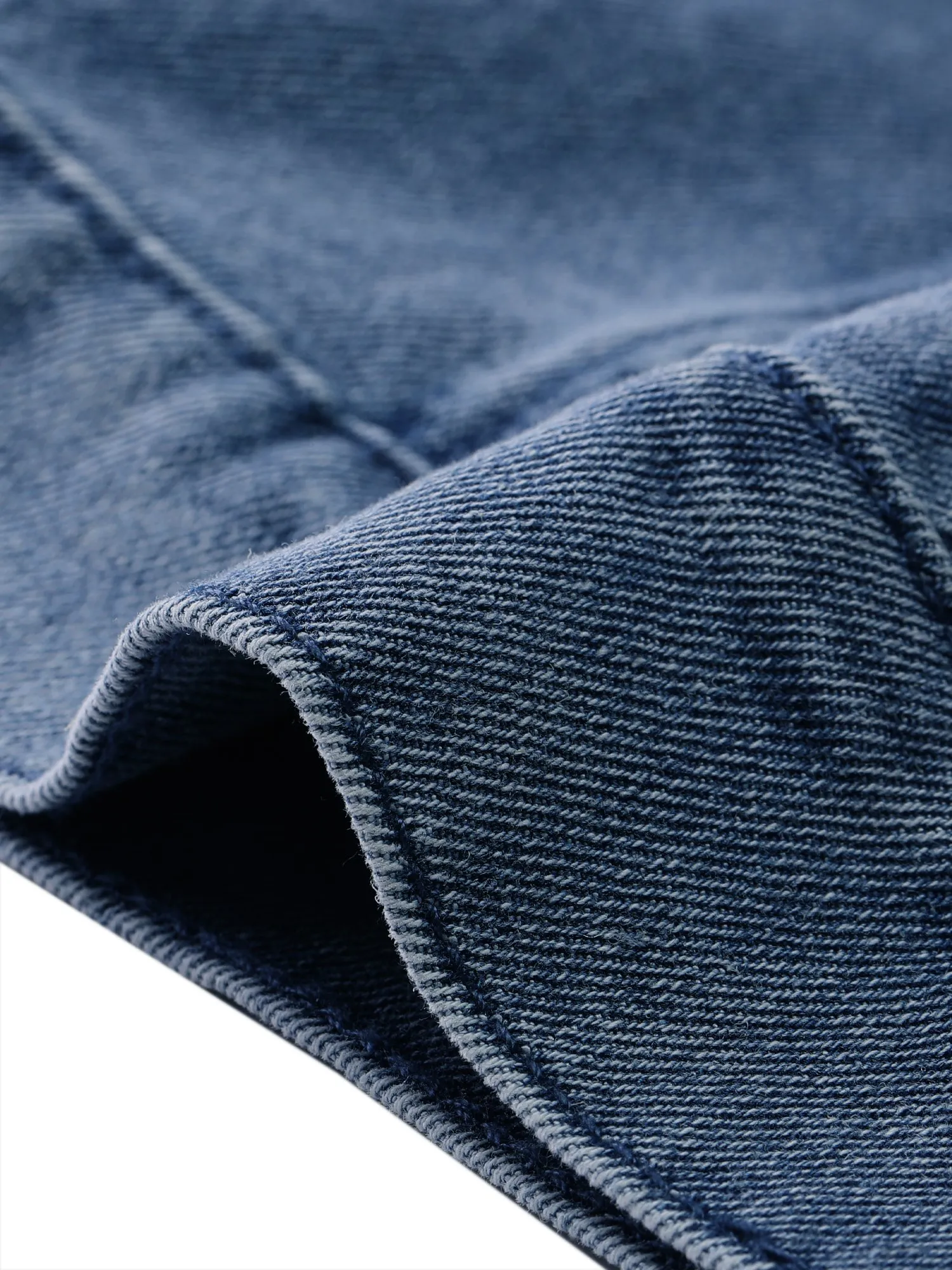 Casual Short Puff Sleeves Button-Down Jean Denim Jacket
