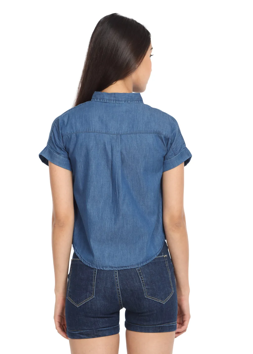 Denim Crop Shirt