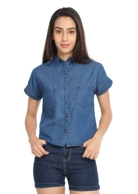 Denim Crop Shirt