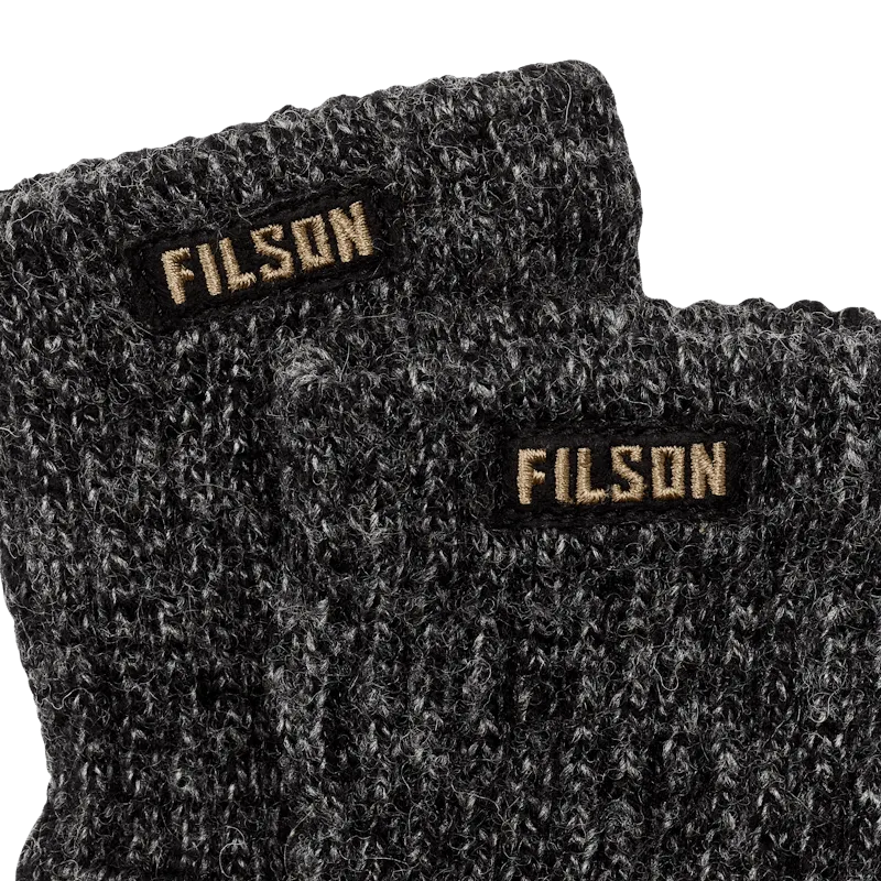 Filson Fingerless Knit Gloves- Charcoal