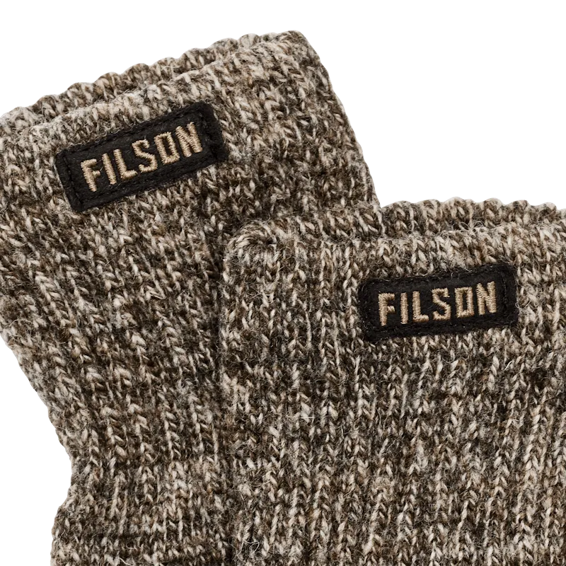 Filson Fingerless Knit Gloves-Root Heather