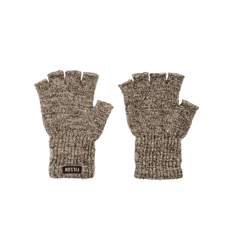 Filson Fingerless Knit Gloves-Root Heather