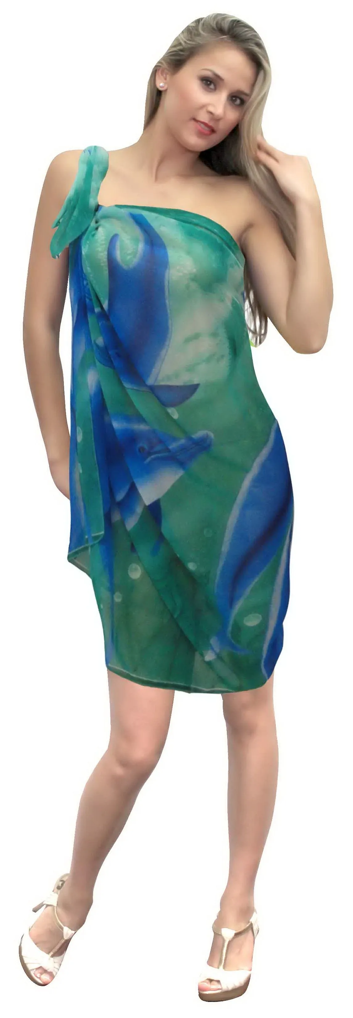LA LEELA Women's Swimwear Bikini Cover-Ups Beach Towel Wrap One Size Green_R512