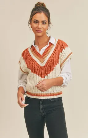 Listen Up Contrast Color Sweater Vest