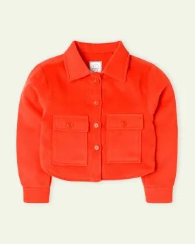 Orange Cropped Shacket