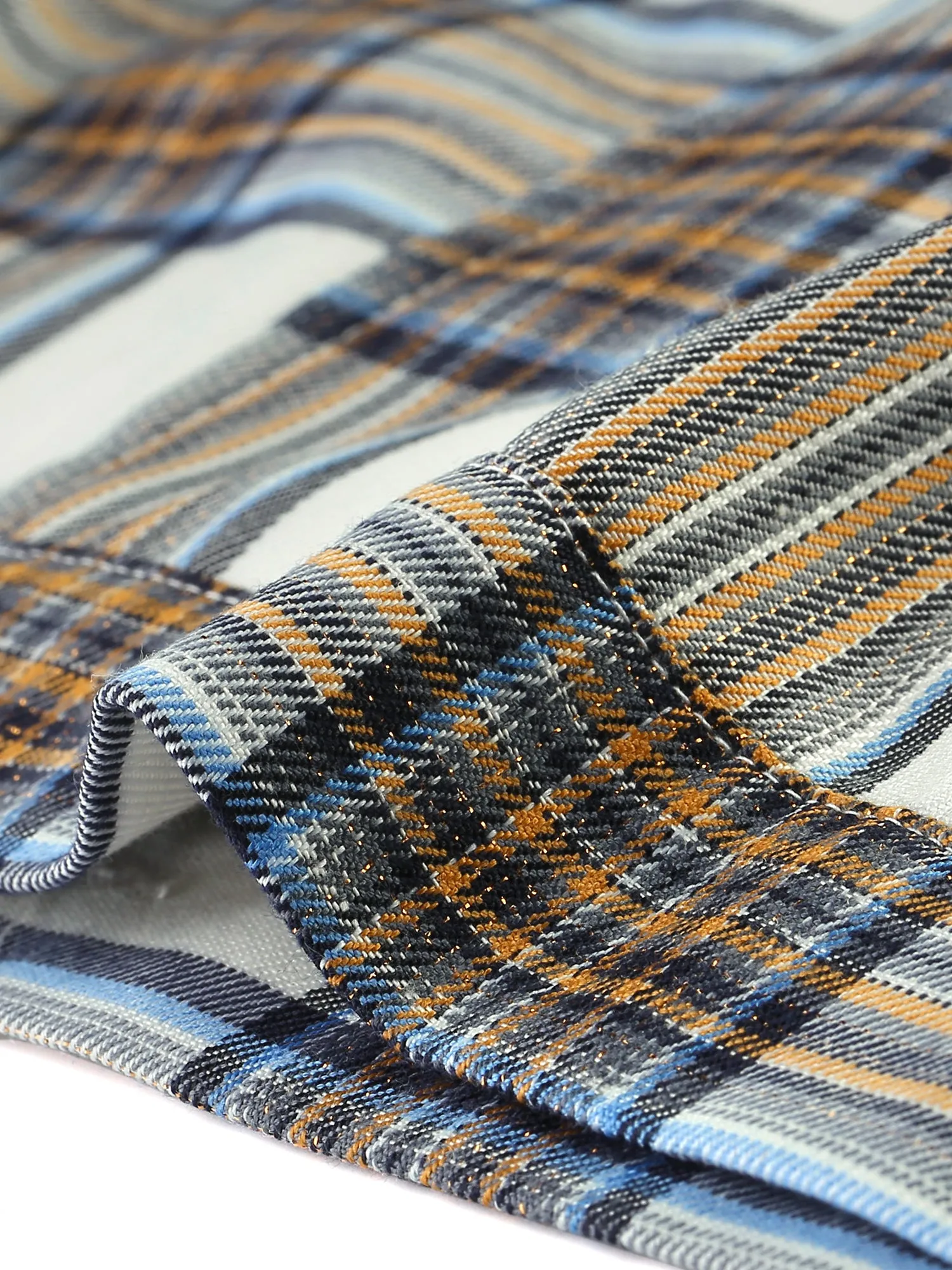 Plaid Cropped Long Sleeve Lapel Button Down Moto Jacket