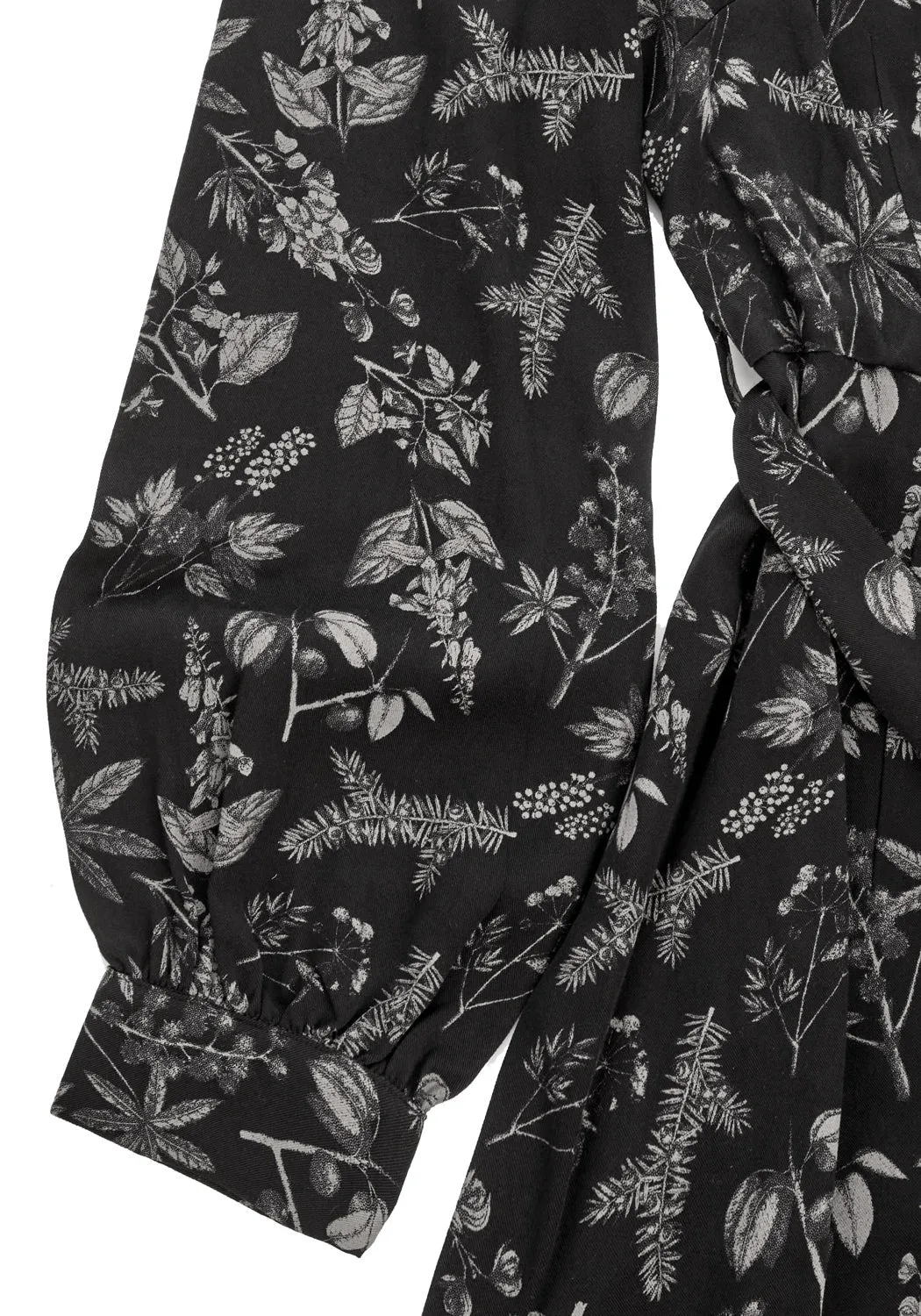Poisonous Plants Midi Wrap Dress