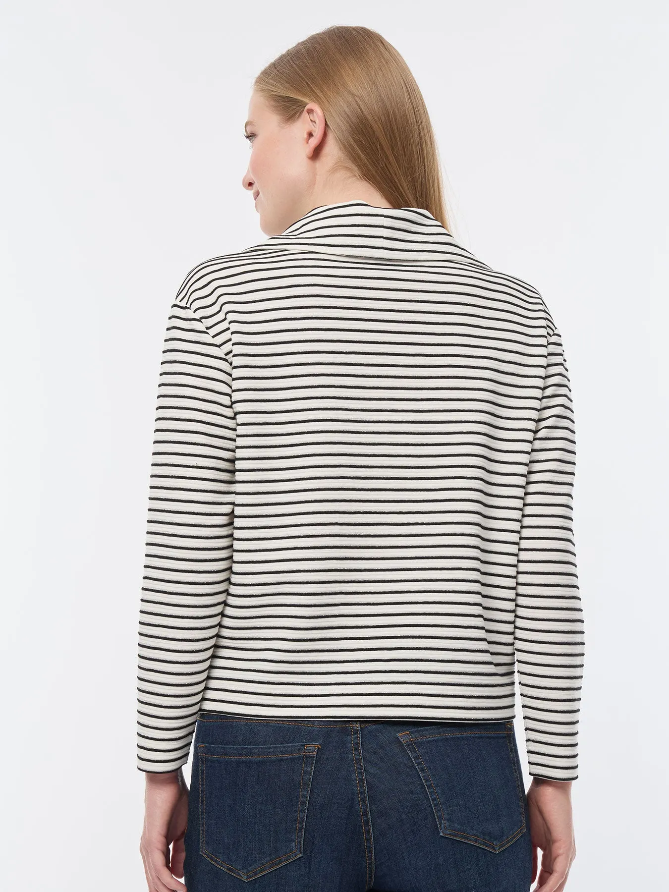 Quarter Zip Pull-Over Top, Ottoman Knit