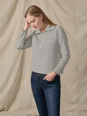 Quarter Zip Pull-Over Top, Ottoman Knit