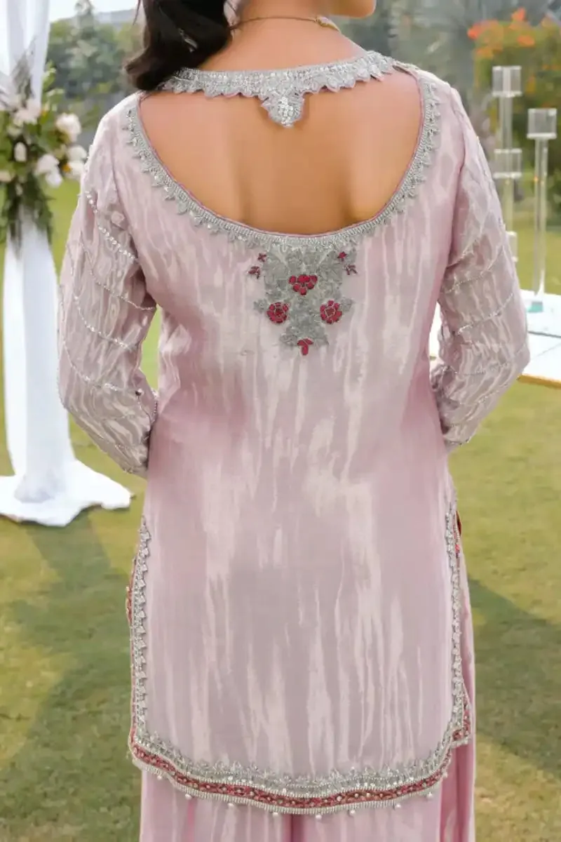Reema Ahsan - Anamta - Tissue & Net - Rose pink - 3 Piece
