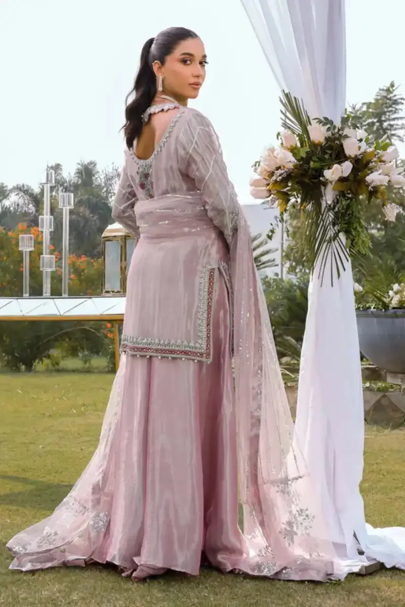 Reema Ahsan - Anamta - Tissue & Net - Rose pink - 3 Piece