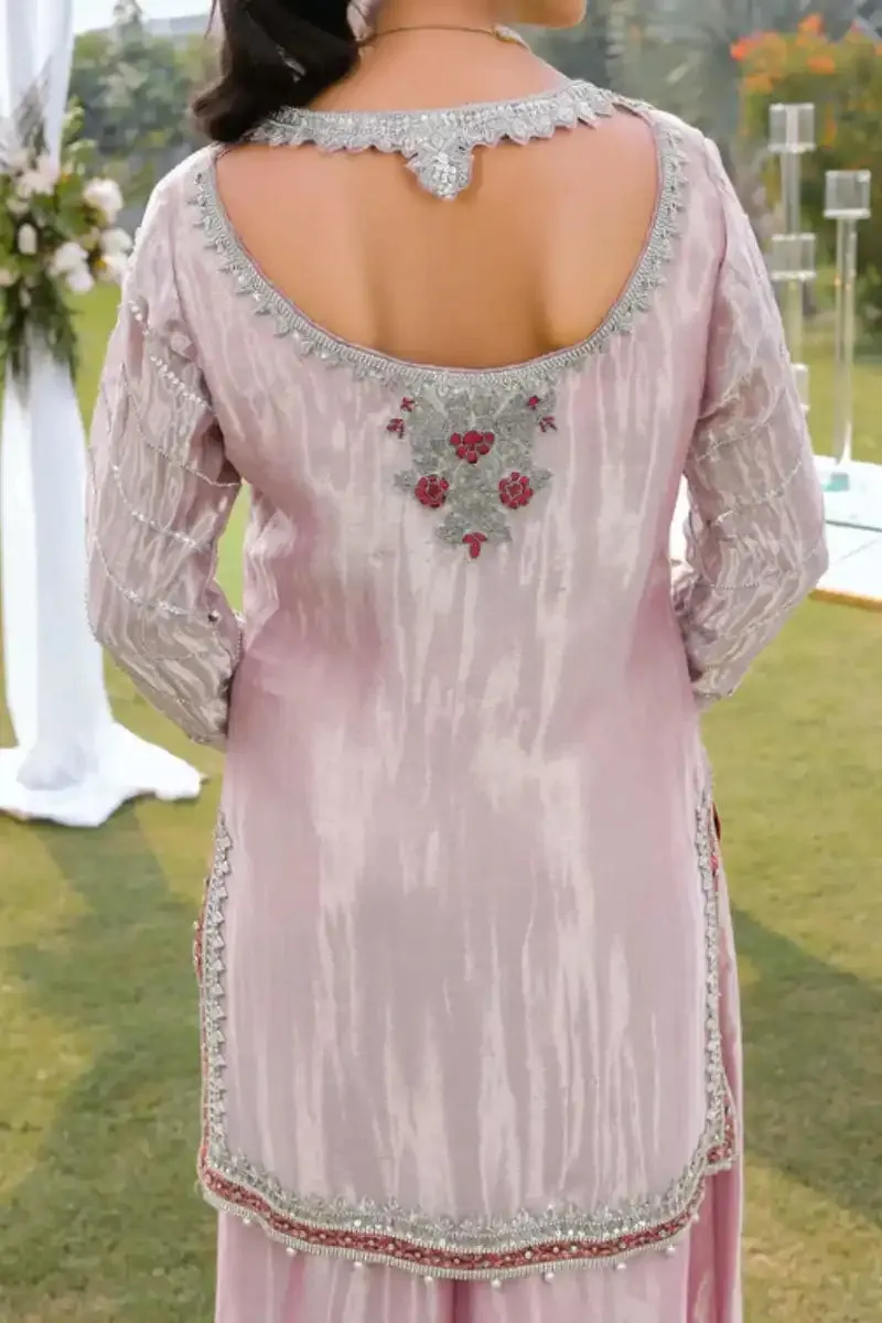 Reema Ahsan - Anamta - Tissue & Net - Rose pink - 3 Piece