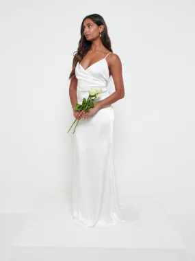Sabine Drape Maxi Dress - Ivory