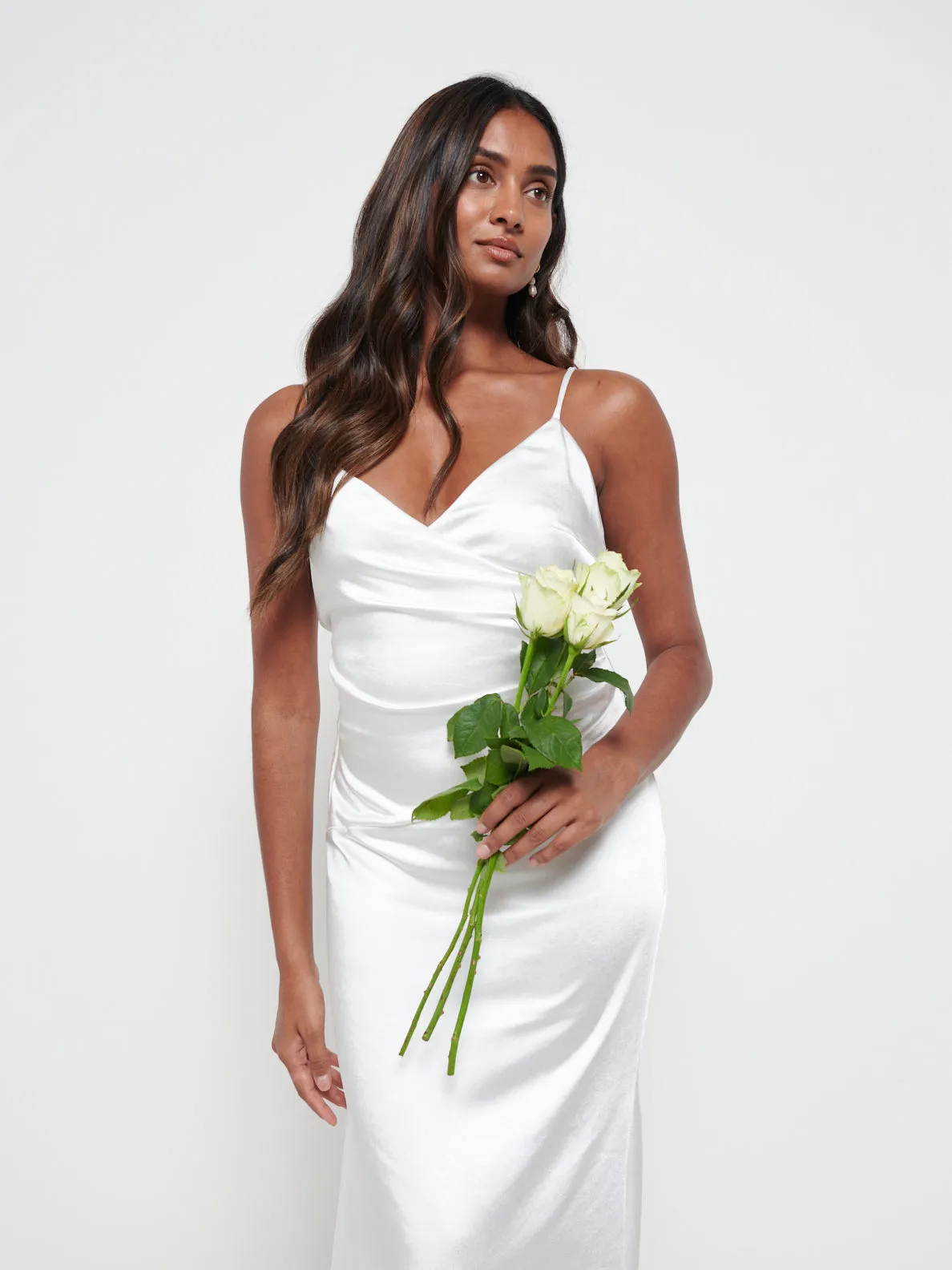 Sabine Drape Maxi Dress - Ivory