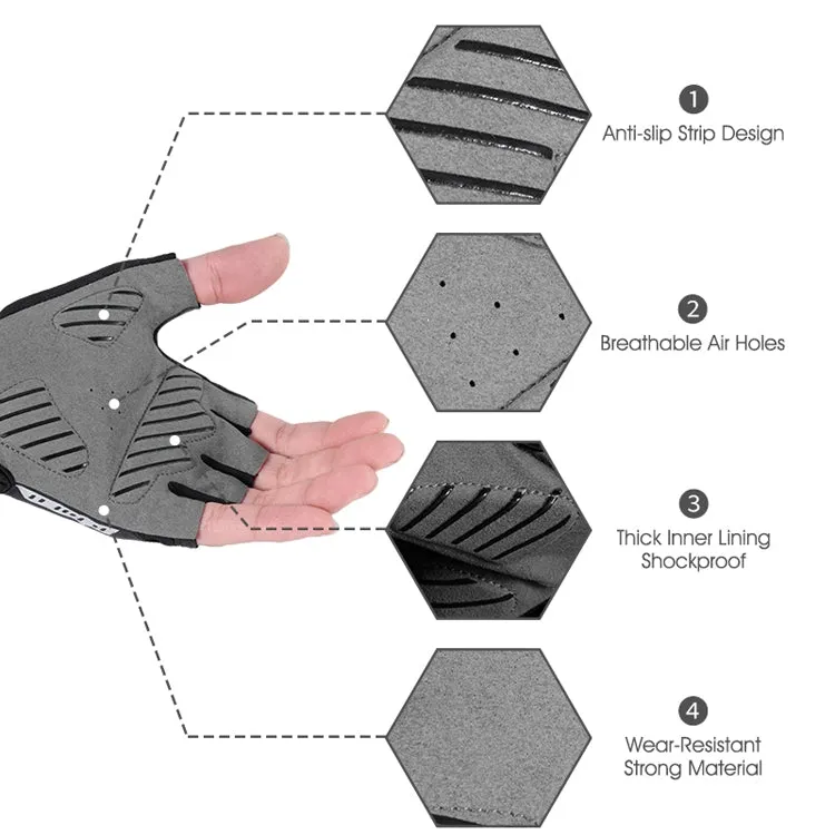 WEST BIKING YP0211210 Mountain Cycling Gloves Half Finger Breathable Anti-Slip Gloves Riding Equipment, Size: XL(Dark Grey)